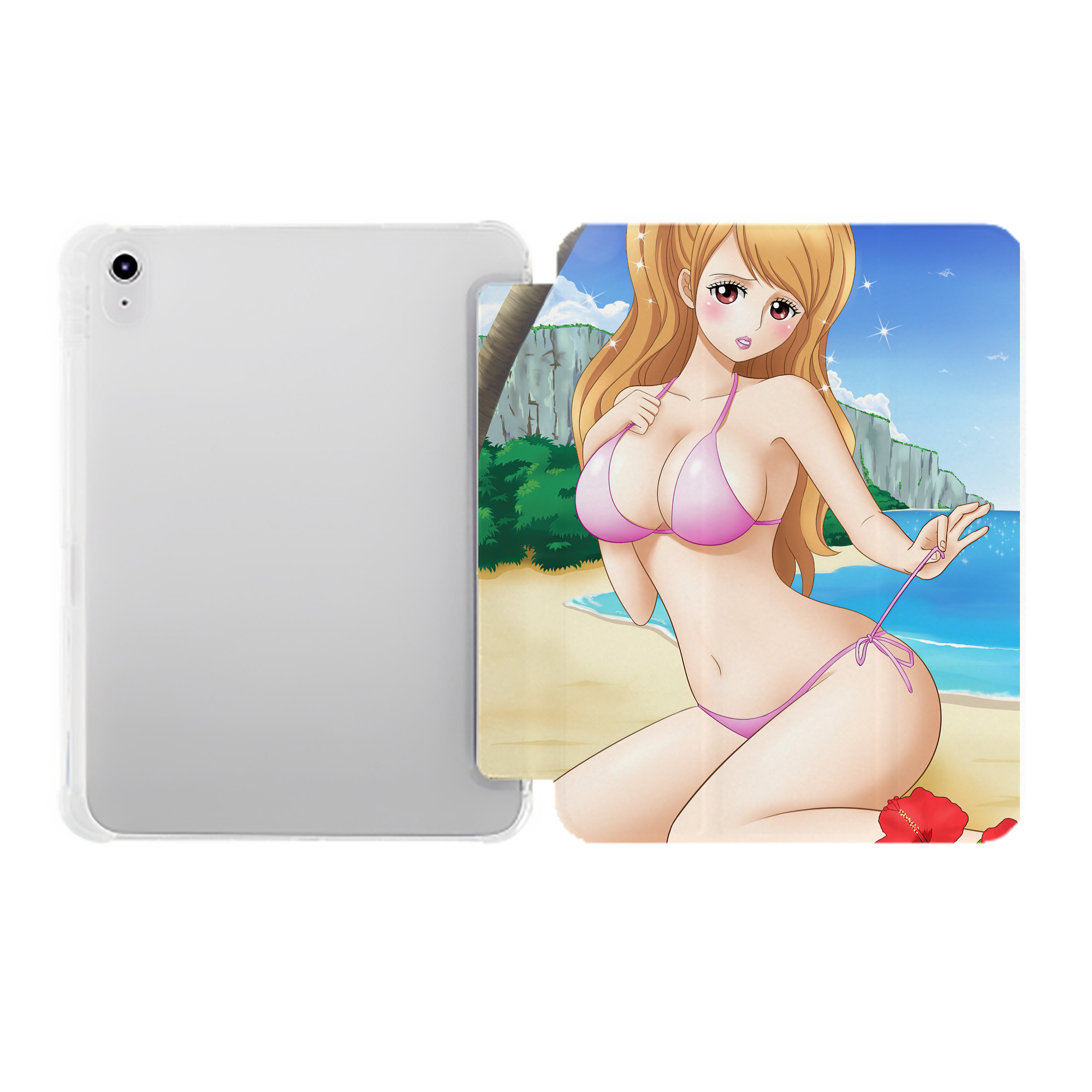 （画像用） ワンピース ONE PIECE IPad ケース ペン収納付き 三つ折りスタンド PUレザー×シリコン 対応機種9.5/10.5/10.9インチ